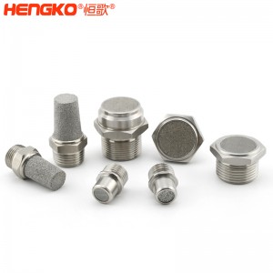 恒歌定制不銹鋼/銅粉氣動元件消音器_消音濾芯降噪耐高溫，應(yīng)用于真空泵